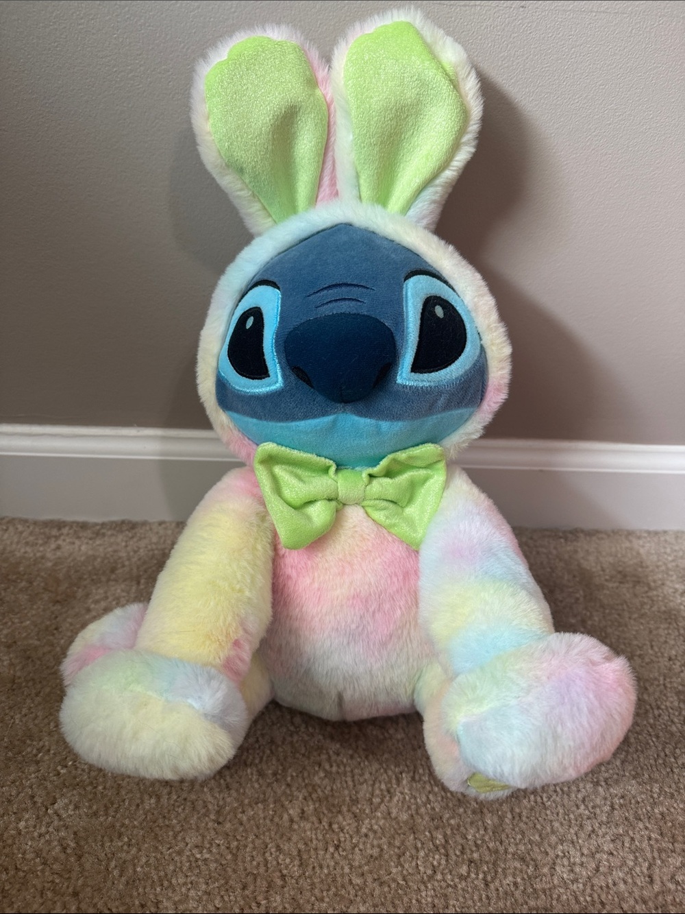 Disney Stitch Plush with Easter Bunny Costume